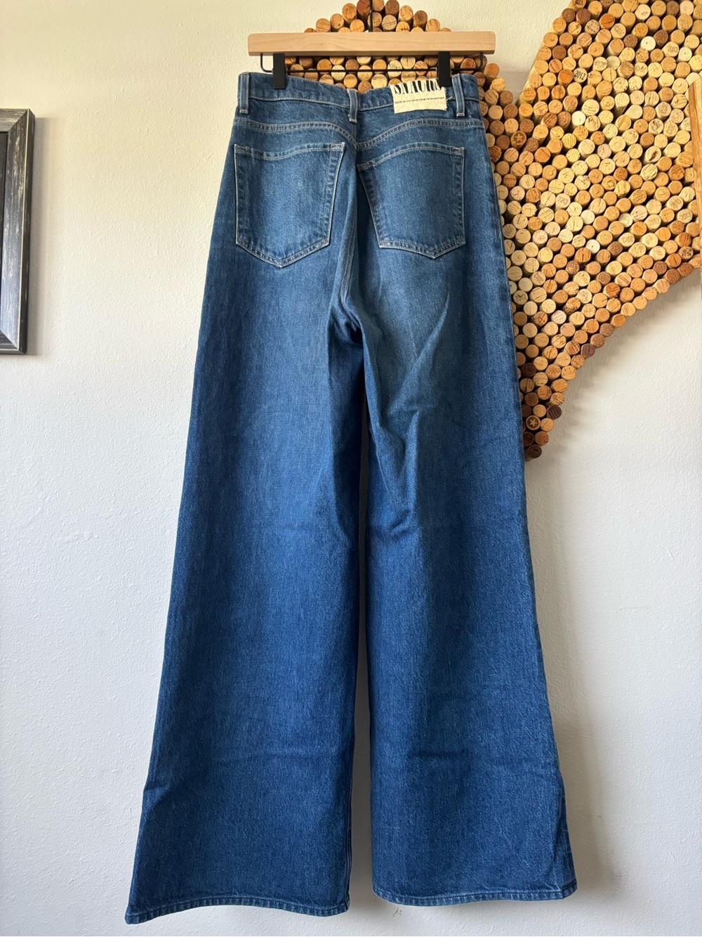 MOTHER High Rise Wide Leg Jeans — Dark Blue Denim - Picture 4 of 13